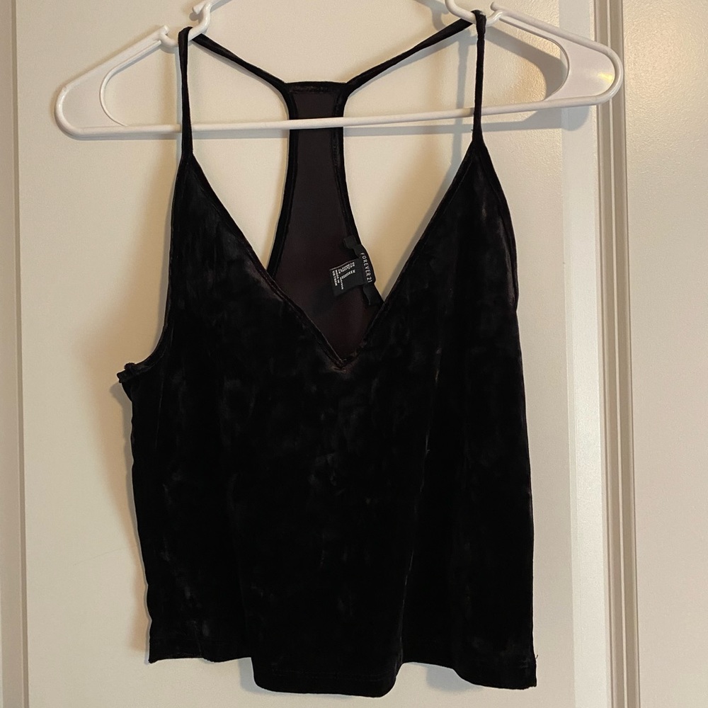 Black velvet top from Forever 21